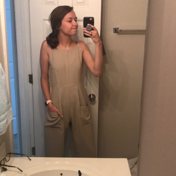 Roolee tan striped jumpsuit NWT - Picture 8 of 8